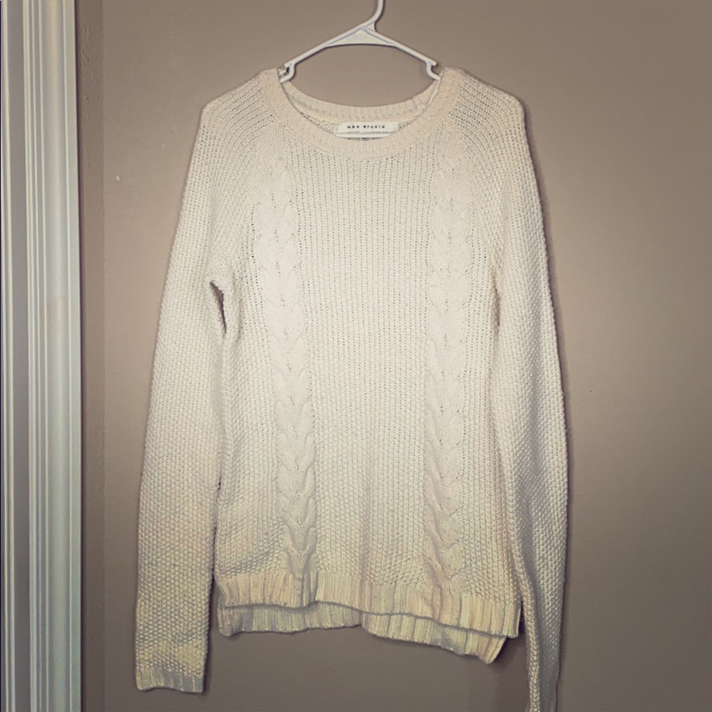 Max Studio White/Cream Long Sweater! Large!